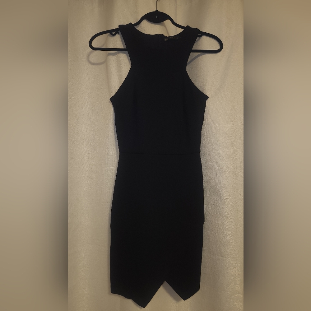 Zara Black High-Neck Mini Dress